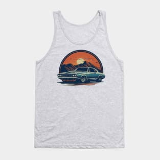 Old School Car Scenic Mountain Dusk Tank Top